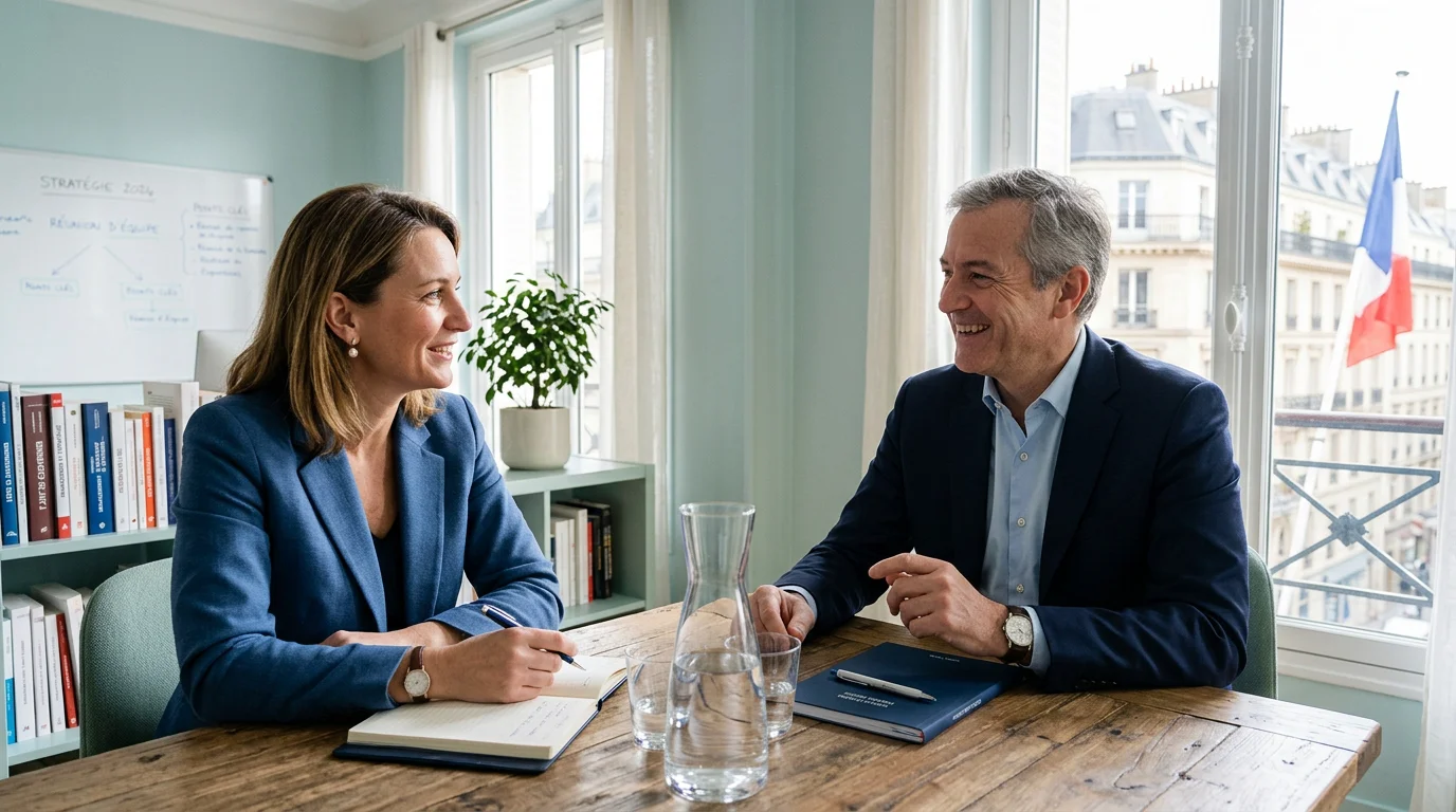 Deux personnes pratiquant une langue lors d'une conversation en face à face