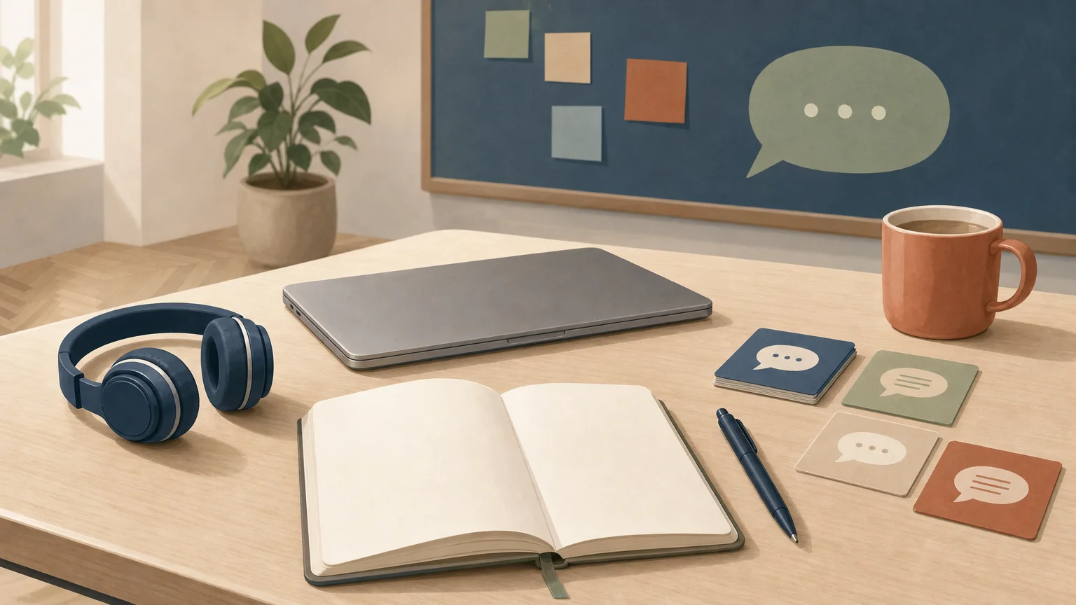 Espace de travail consacré à la formation linguistique professionnelle