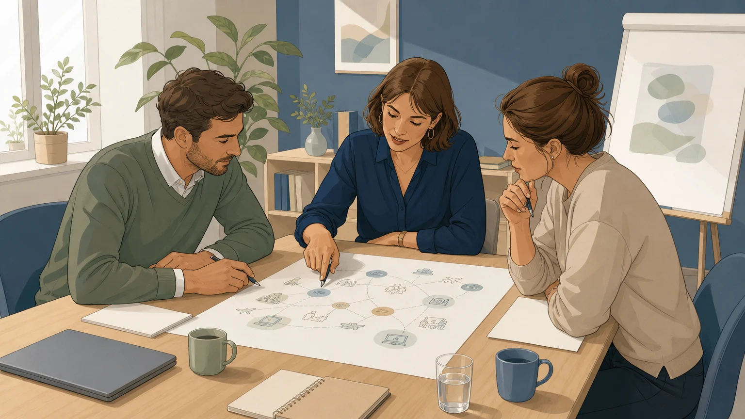 Responsable de formation analysant les besoins linguistiques d’une équipe