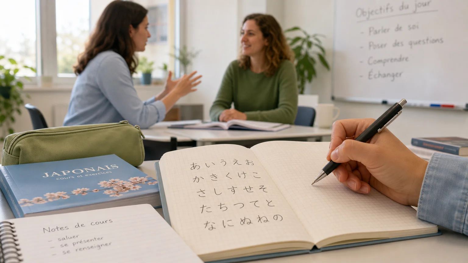 Pratique orale du japonais et écriture des hiragana en cours