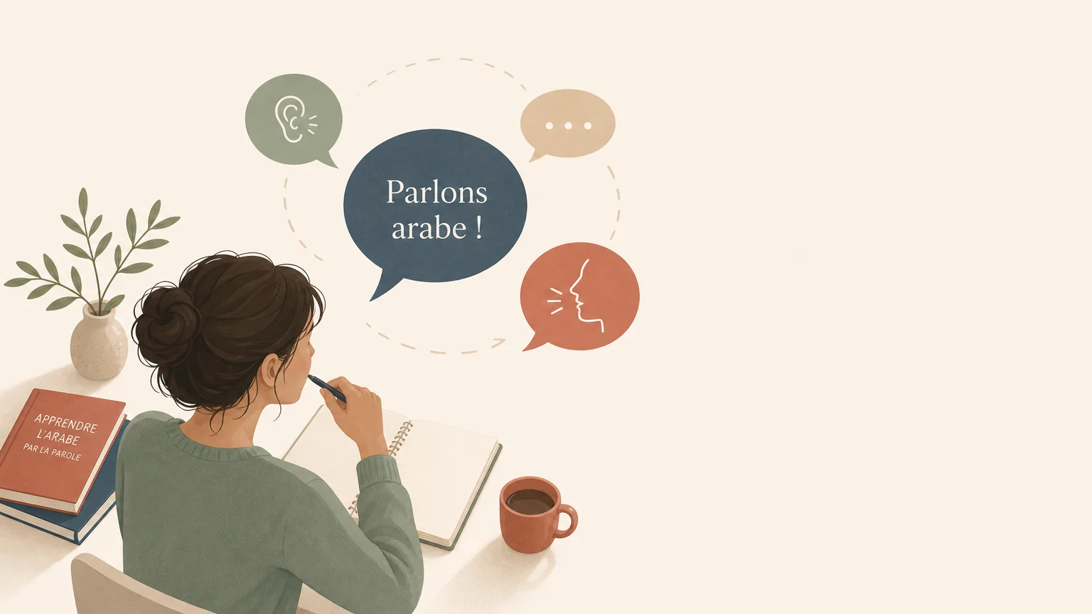 Illustration d’une personne qui choisit une formation d’arabe