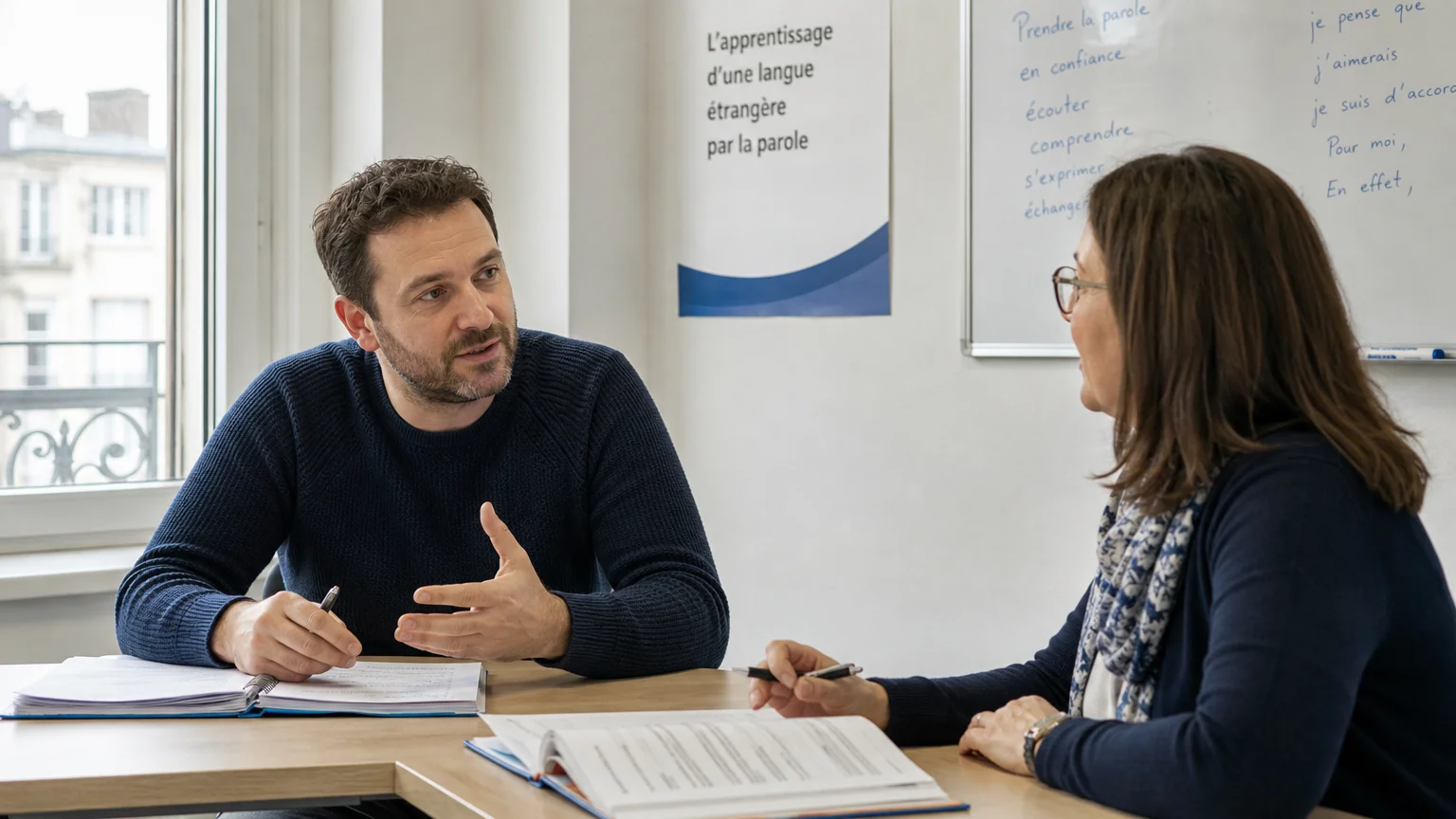 Échange oral en français pendant une formation professionnelle