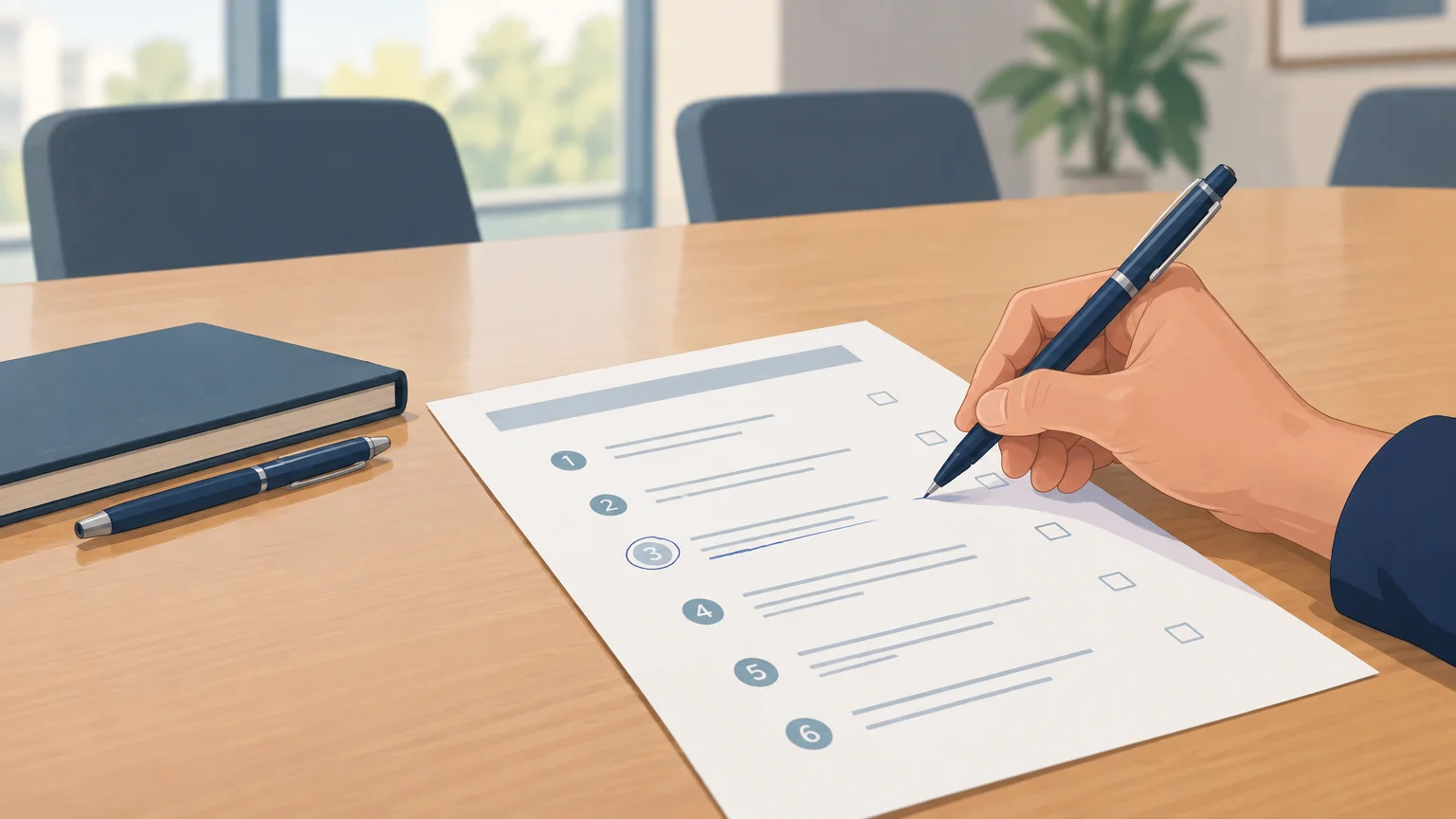 Un ordre du jour annoté pour préparer une réunion professionnelle en anglais